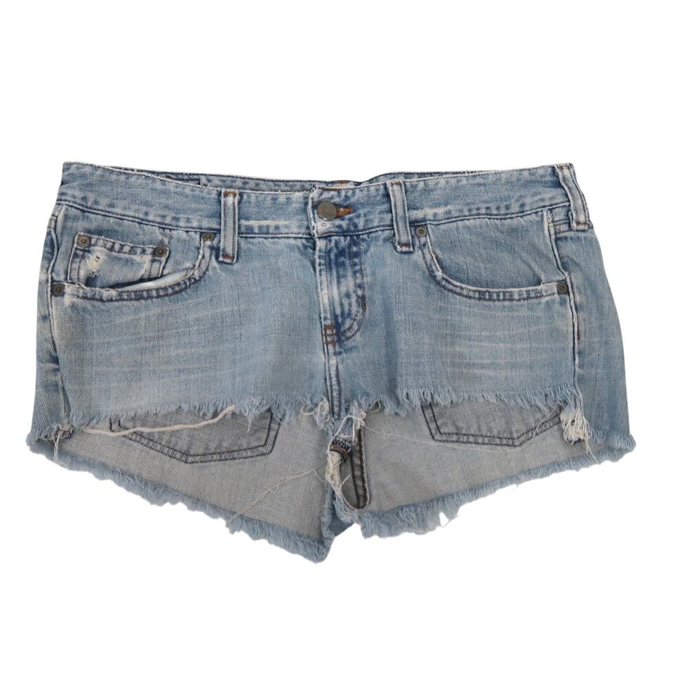 Vintage Y2K Abercrombie & Fitch Ultra Low Rise Denim Micro Shorts 8